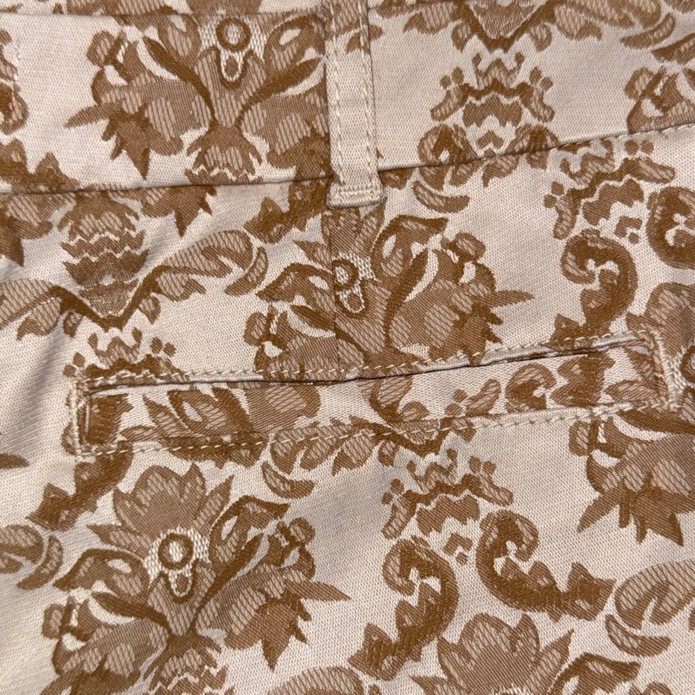 ANTHROPOLOGIE CARTONNIER Charlie‎ Ankle Damask Brocade Pants Beige Brown NWOT  4 - Picture 6 of 7